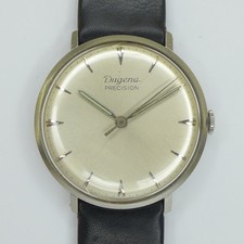 DUGENA Precision Herren Armbanduhr Stahl Handaufzug - 1960er Jahre Klassiker !