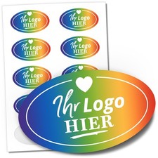 100 ovale Logo Aufkleber
