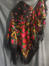 Original Pavlovo Posad Tuch Schal aus Wolle 146x146 cm russisch