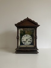 alte Biedermeier Bilderuhr