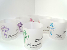 Windlichter Lichthülle Taufe Kommunion Konfirmation Firmung * indiv. Namensdruck