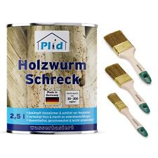 Holzwurm-Schreck farblos 2,5l + Pinselset 3-tlg. / Holzschutz Innen & Außen
