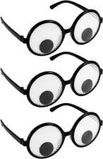 3stk Halloween-Glubschaugenbrille Wackelaugen Lustige Brille Neuheit