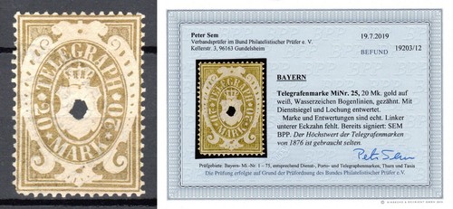 Bayern telegrafenmarke 25 - bayern,
