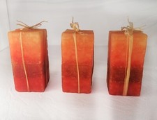 Stumpenkerzen 13 cm x 6 cm orange Säulenkerze Blockkerzen Wachskerzen Dekokerze