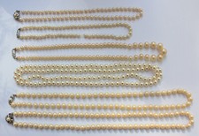 Vintage Schmuck Konvolut 6 Perlen Ketten 4 mit Silberverschluss 835 Kette Perlex