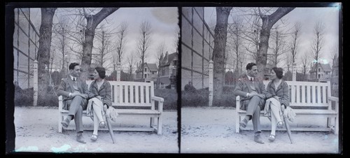 Paar auf dem bank c1930 - paar, foto