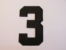 Zahl 3 Stoff Zahlen 10cm  schwarz  Aufbügeln Tricot  Aufnäher Bügelbild