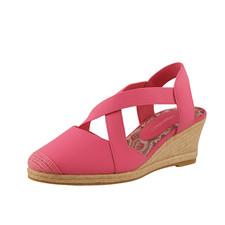 CITY WALK Sandalette Rosa Sommerschuh Sandale Keilabsatz mit Gummizug 37-42