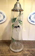 Großer Bierkrug Glas mit Zinndeckel, Jahrhundertwende