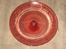 Glasplatte rot mit Fuß