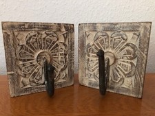 Garderobenhaken Kleiderhaken Garderobe Holz & Metall (Schnitzerei/Shabby Style)