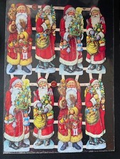 # GLANZBILDER # EF 7084 - 8 nostalgisch Weihnachtsmänner schöner Bogen GLIMMER #