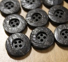 15 Schwarz Borke Knöpfe - 24