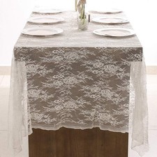 Weiße Spitzen Tischdecke