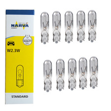 10 Stück Narva 12V 2,3W T5 W2x4,6D Glühlampe Glassockellampe Tacholampe  N39w