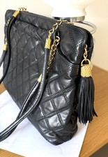 Ledertasche gesteppt schwarz