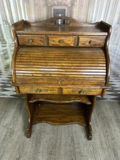 VINTAGE ROLLKLAPPENSEKRETÄR AUS EICHE DAMEN SEKRETÄR