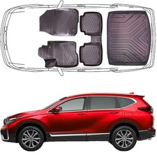 Fußmatten & Untere Kofferraumwanne Set Kompatibel mit Honda CR-V 5.Gen 2018-2023