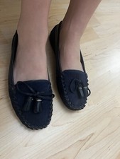 Mokassins Blau 38 Felloptik