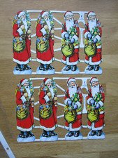 16 x Bögen Oblaten ef W Germany Weihnachten Weihnachtsmann Glitzer Glanzbilder