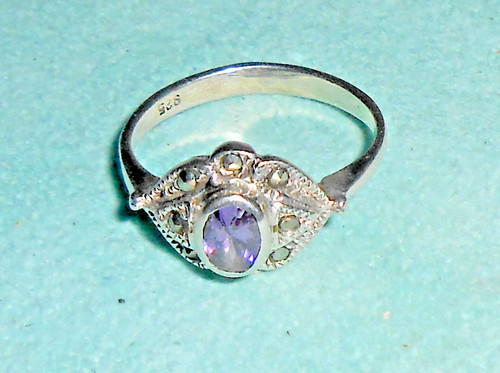 Terling silber ovaler amethyst - silber,