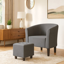 Clubsessel mit Hocker Sessel Cocktailsessel Lounge Relaxsessel Polstersessel