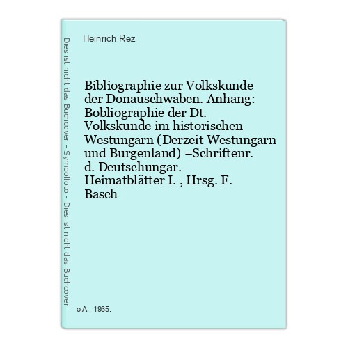 Bibliographie zur volkskunde - bibliographie,