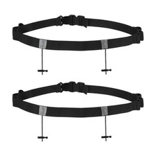 2 Stück Triathlon-Gürtel Startnummernhalter Marathon-Startnummerngürtel, schwarz