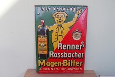 altes Blechschild - Renner`s Rossbacher Magen Bitter - Hof - geprägt