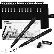 Fineliner Schwarz set, Pigment