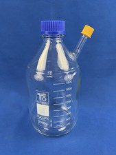 Laborflasche mit Seitenarm 2000 mL GL 45 & GL 18  Laborglas Laborzubehör