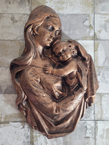 Heilige maria gips - gips, wandbild