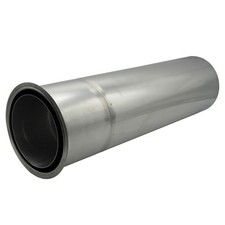 Doppel-Wandfutter 49cm extra lang Edelstahl kürzbar Ofenrohr Mauermuffe Kamin VA