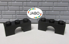 (A12/2/1 ) LEGO 2x 4490 Bogenstein 1x3 schwarz 6062 6086 6085 6079 6278 10210