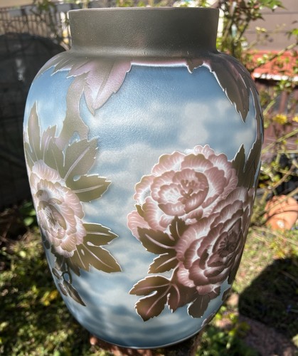 Jugendstil überfangglas vase - Überfangglas,