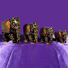 Handbemalte Holz Elefant Figur