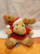 Plüsch Rentier/Elch mit Weihnachtskostüm  Spruch ( Frohes Fest)  von Plushpups