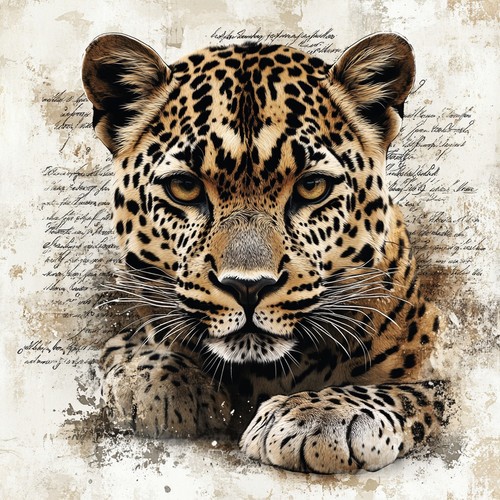 Wandbild leopard portrait deko - wandbild,