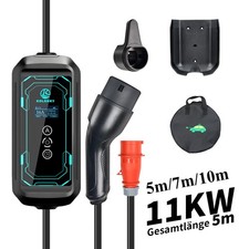 Mobile Wallbox EV Ladegerät 11kW Typ 2 5m/7m/10m Ladekabel  6-16A CEE Stecker