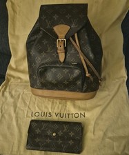 Louis Vuitton Montsouris MM Rucksack Monogram Canvas Backpack Braun Leder M51136