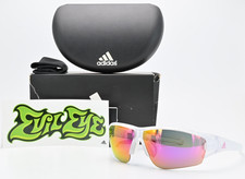 ADIDAS Evil Eye Halfrim Sonnenbrille ad08 75 1200 Oval Wrap Milchweiß Leicht Set