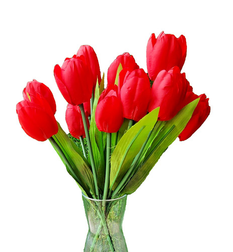 Bund künstliche tulpen - 2, rot