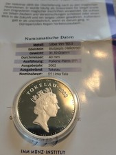 silbermünze 1 oz 999, Tokelau 2002, mit Blutjaspis Einlage
