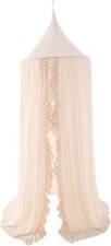 Wonder Space Elegantes Baldachin Mädchen Betthimmel mit Pompons und Moskitonetz