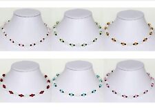 Kristallglas & Kunst-Perlen Hals-Kette 35,40,45,50,55,60cm P.Ø 6 & 8mm Neu 1 St.
