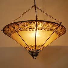 Orientalische Hennalampe Deckenlampe Marokkanische Hängeleuchte ROSSOR NATUR D50