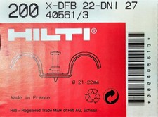 Hilti 200 x X-DBF 22-DNI 27 Doppelfixbride mit Betonnagel Schussapparat DX 40561