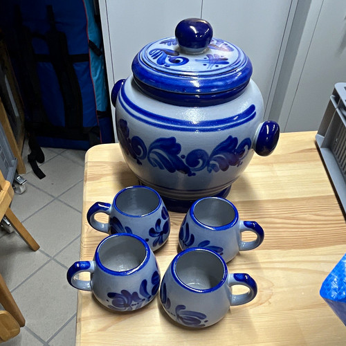 Blau weiß keramik - blau/weiß, rumtopf