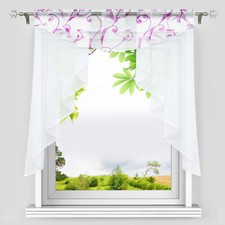 Scheibengardine Kleinfenster Tunnelzug Bistrogardinen Gardinen Weiß Voile Küche